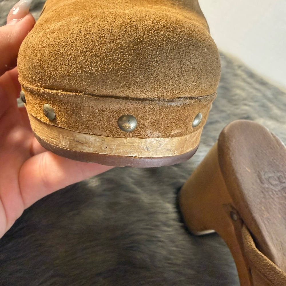 UGG Women's Brown Suede Clogs - Picture 8 of 13